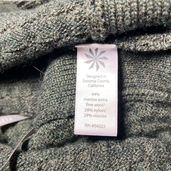 Athleta Tunic Sweater Merino Wool Blend Thermal Honeycomb Knit Moss Green Small - Picture 5 of 11